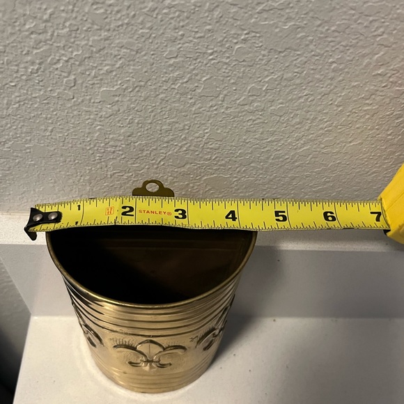 Vintage Fleur-De-Lis Matchstick Holder Wall Decor & Heavy Brass Candle Holder - Picture 11 of 14